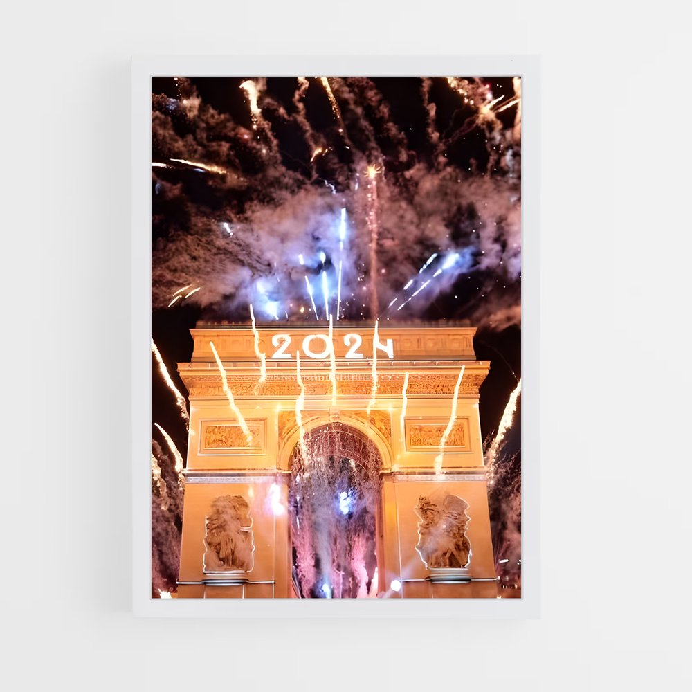 Poster Feux d'Artifice au Cœur de Paris – affiche Jeux Olympiques (vue 3)